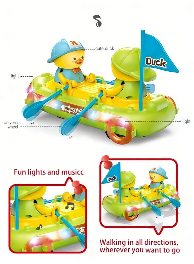 Track Toy,Race Car Toy,Duck Kayak,Kids Electric Playing Toy,Cute and Fun Sound & Light Duck Kayak with Moving Paddles, Rowing Boat Cute Duck Toy with Music Flashing Light - Image 4